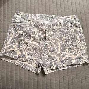 Black and White Floral Patterned Shorts